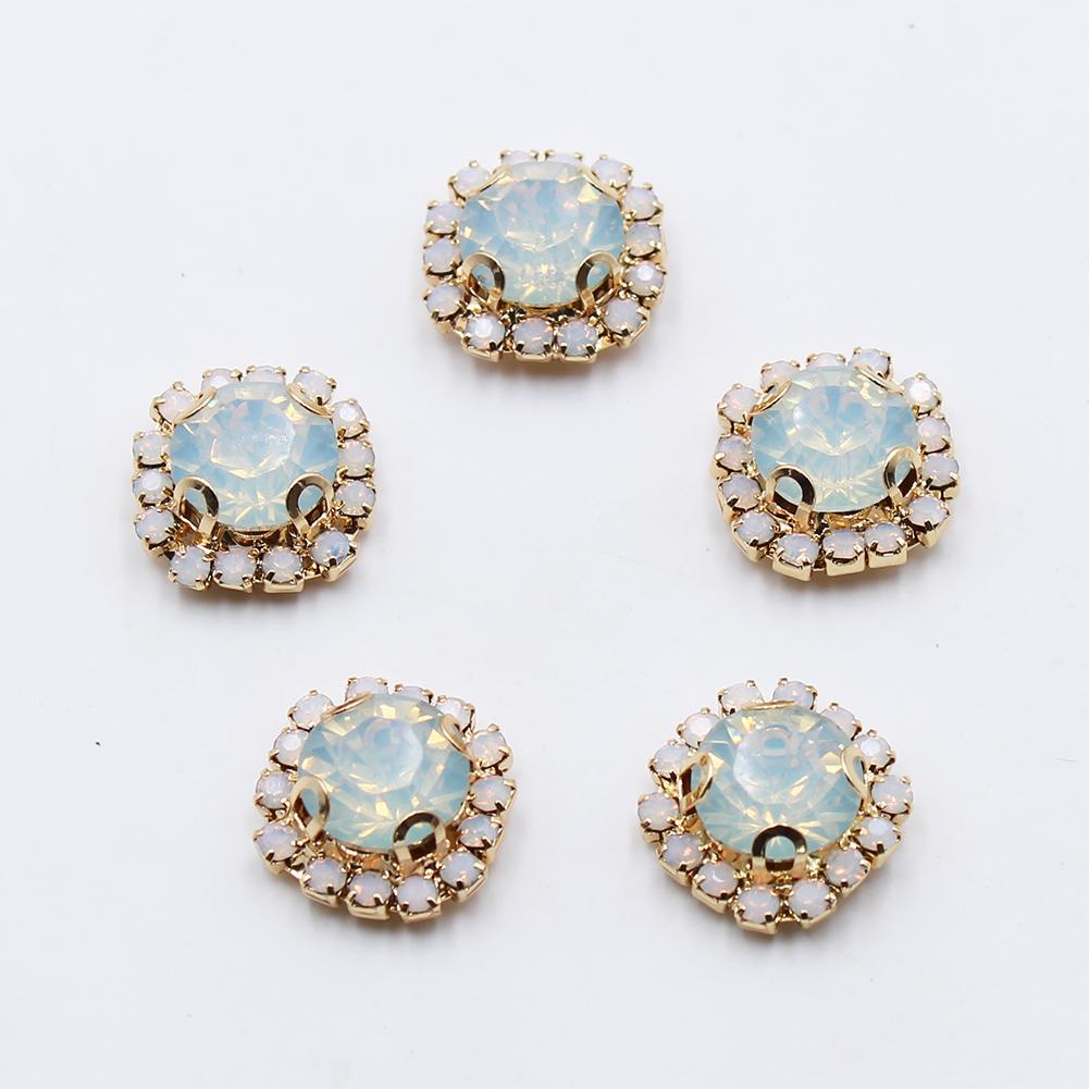 LKERAN 15MM 10pcs/lot Protein Diamond Rhinestone Buttons For DIY 4-hole Sewing Button Clothing Wedding Decoration