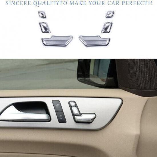 For Benz GLE GLS 2016-2019 Matte Silver Power Seat Control Button Cover Trim 6PC