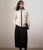 Women's Stand Collar 100% Wool Thickened Zipper Cardigan - Loose, Fashionable Autumn/Winter Knitwear Sweater.