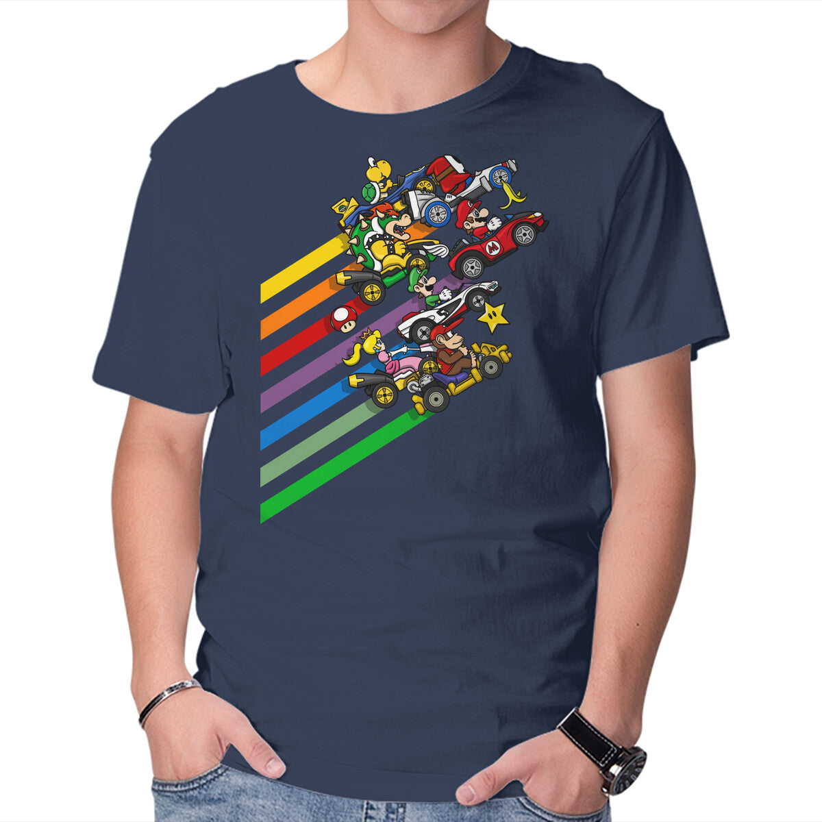 Unisex Crew Neck T-Shirt Karting Chaos Graphic Short Sleeve Casual Tee XXL