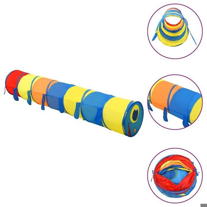 3107762 vidaXL Tunnel de jeu pour enfants avec 250 balles Multicolore 245 cm