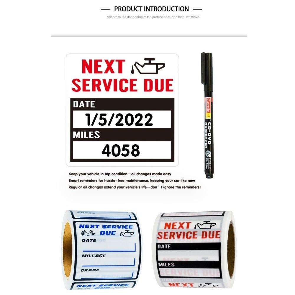 Clear Transparent Surface Maintenance Reminder Label Car Service Sticker Auto Repair Shop