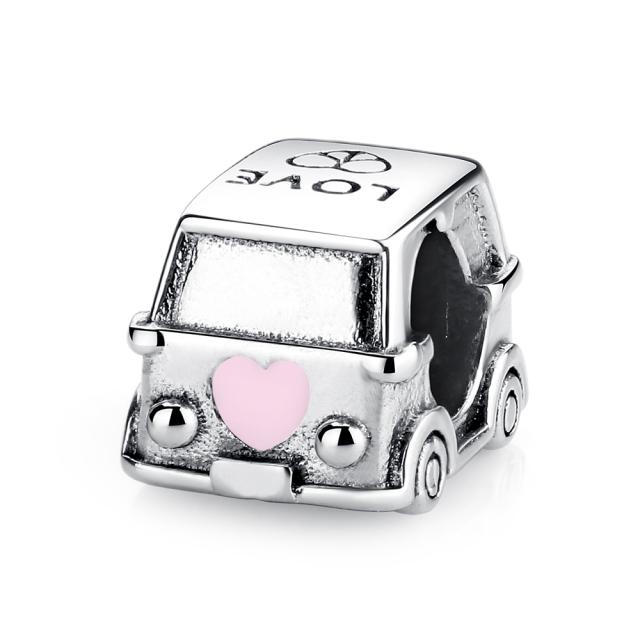 Original 925 Sterling Silver Charm Bead Travel London Bus Motorcycle Suitcase Charms Fit Fashion Bracelets Women Diy Jewelry