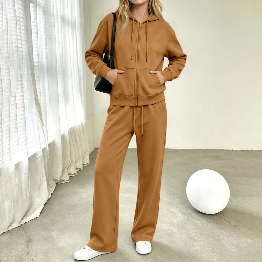 Women's Casual Hoodie Sweatpants 2 Piece Set with and Pockets Athletic Tracksuit