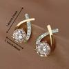 Pair Cross Shaped Stud Earrings Versatile Daily Wear Simple Elegant Cute Noble Ear Accessories Suitable for Daily Commuting
