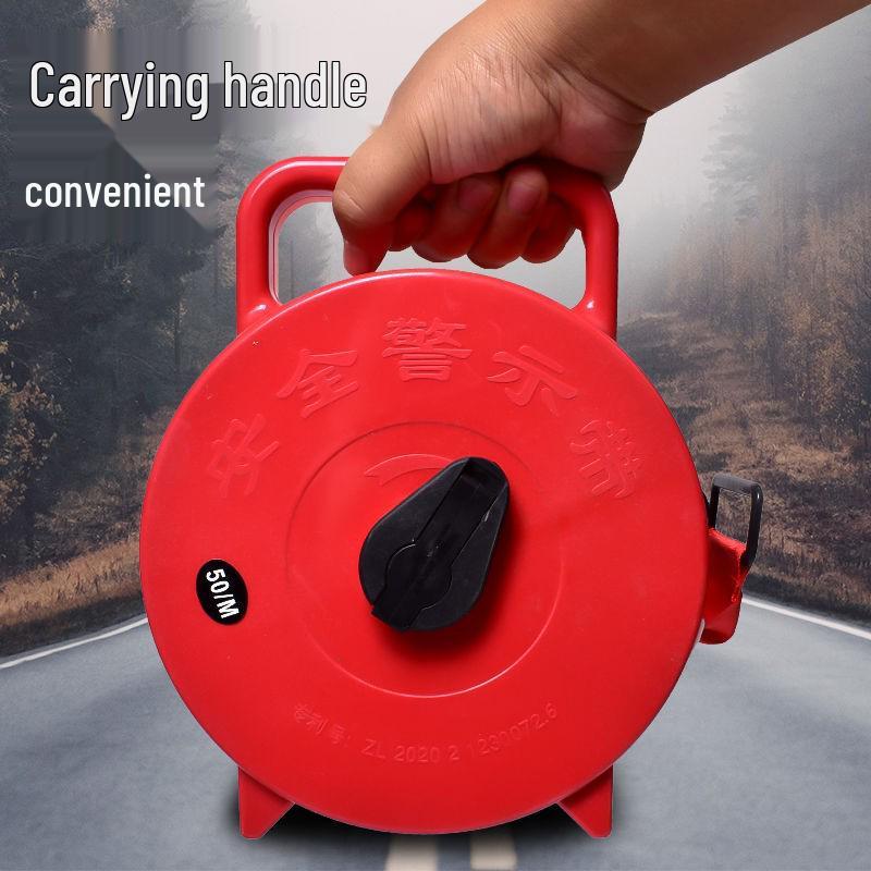 Thickened Red Alert Retractable Canvas Safety Tape for Construction Sites