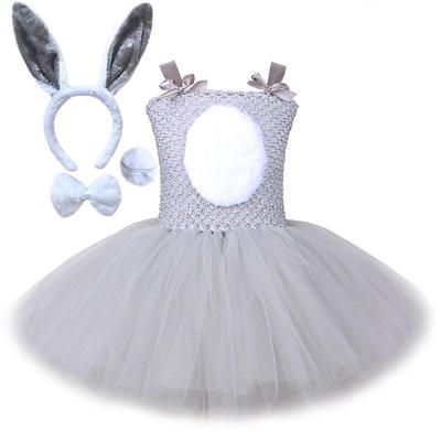 Osterhase Grauer Tüllrock für Mädchen - Netz-Puff-Design