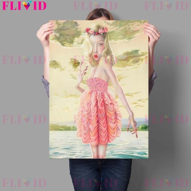 

Очаровательная Ведьма Современное Абстрактное Настенное Искусство Картина Маслом Бабочка Леди Мечта Арт Плакат 21cm×30cm NoFrame