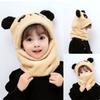 Panda Fleece Kids Caps Coral Velvet Ear Cap Hat Baby Stuff Scarf