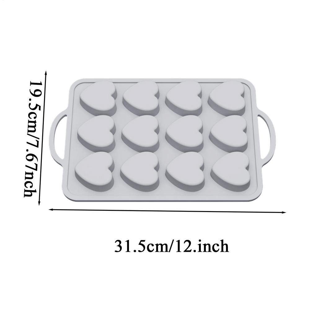 Chocolate Shape Mold Silicone Nonstick Baking Tool 12-cavity Heart Shape Silicone Molds For Apartment Kitchen Farmhouse