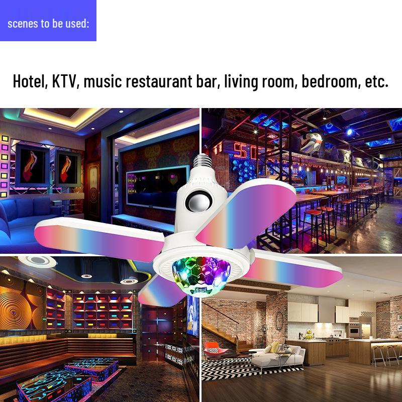 Bluetooth RGB Bunte Sternenhimmel Vierblatt Hochleistungs E27 Glühbirne für Wohnzimmer- & Schlafzimmeratmosphäre