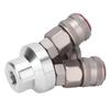 3 Way Connector Chrome Plated Pneumatic Component Carbon Steel G1 4in Thread Quick Coupler