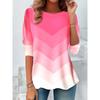Round Neck 3D Printed Top Colorful Fashionable Casual Long Sleeved Women's T-shirts
