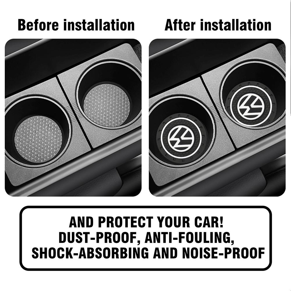 2025 Hot 1/2/4pcs Car Water Cup Bottle Holder Anti-slip Pad For Volkswagen VW GTI Polo Golf Passat Tiguan Arteon Taigo Caddy Jet