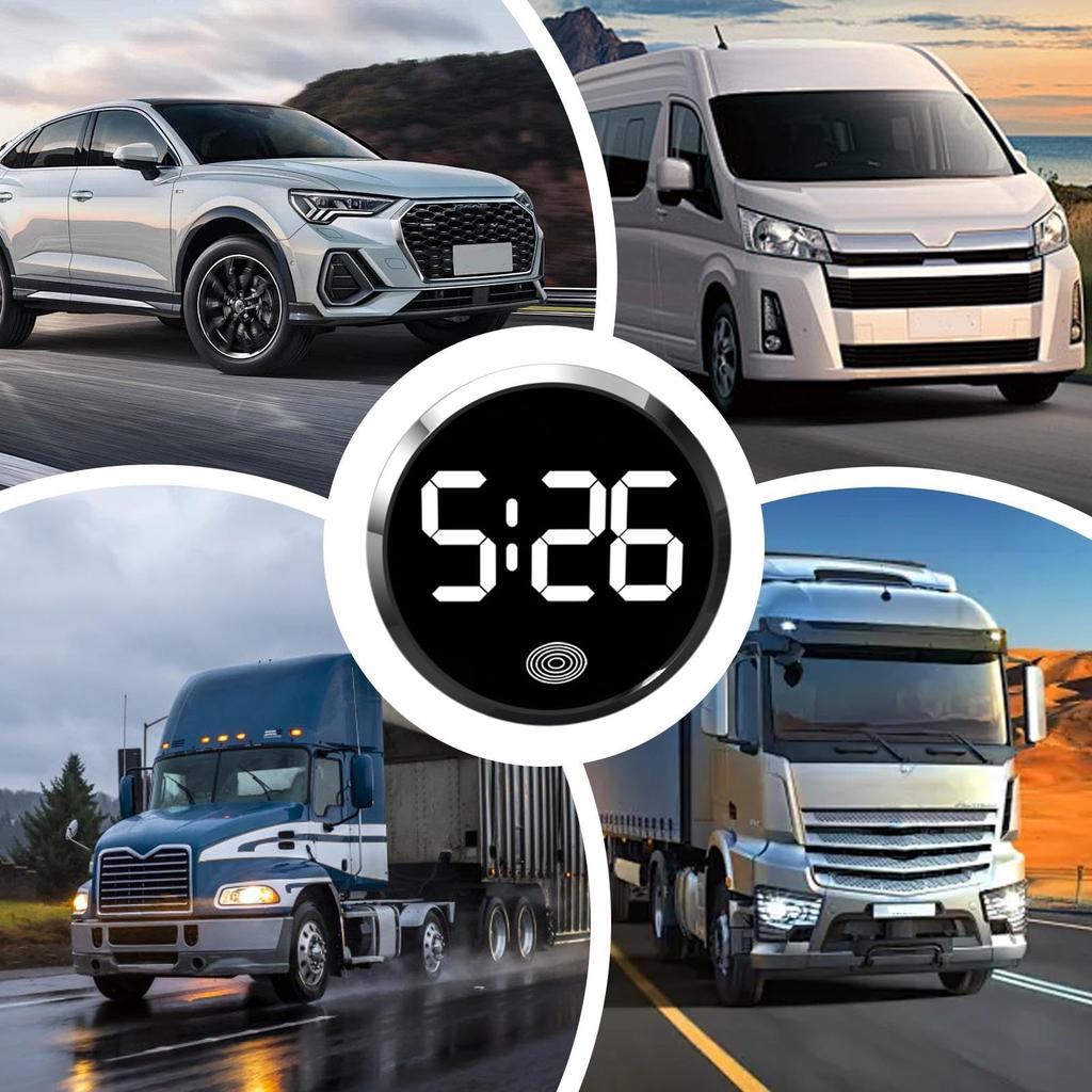 Yulokdwi Auto-Uhr - Touch-Control Auto-Uhr, Tragbare Leichte Uhr mit LED-Anzeige