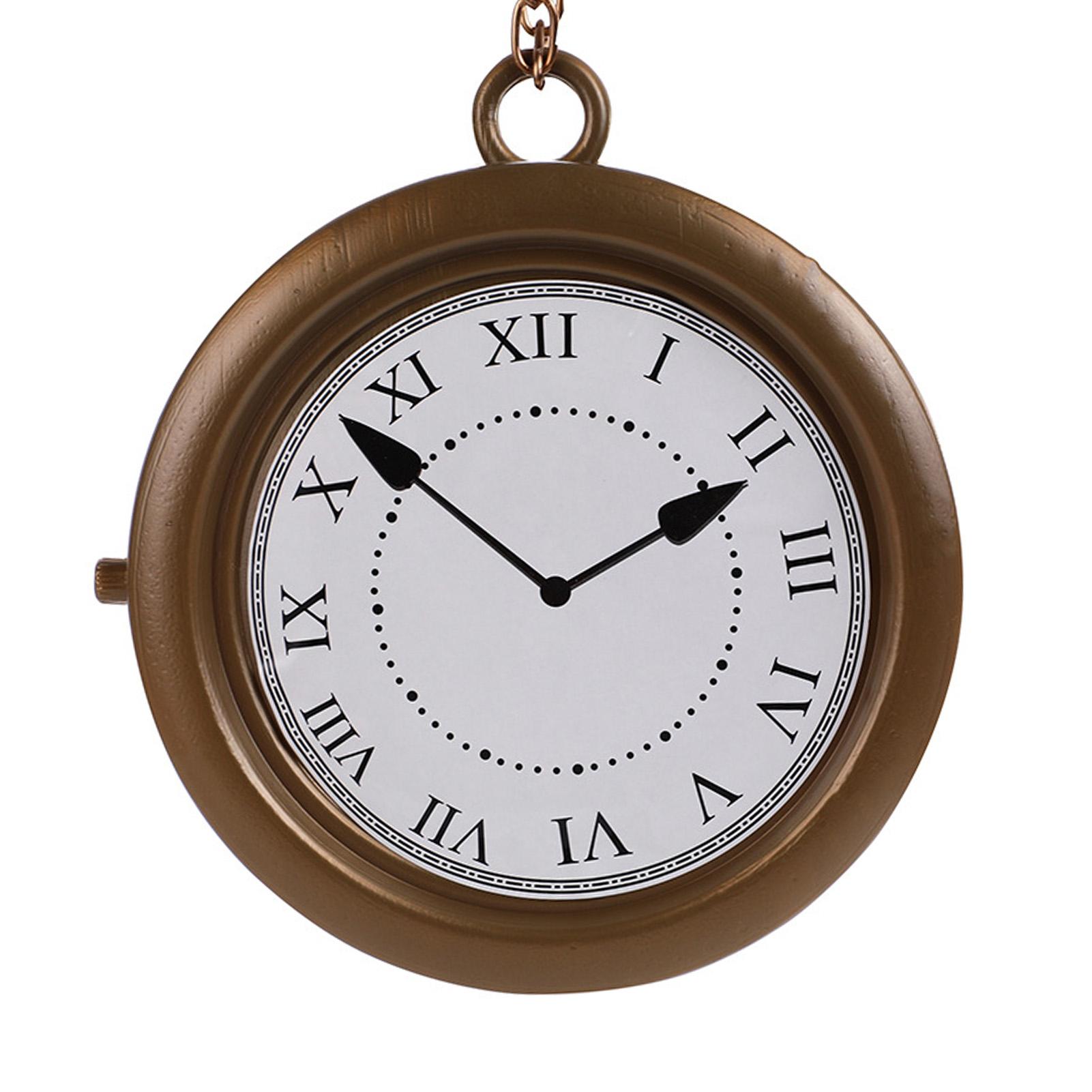 Collier Montre Accessoire Haute Simulation Montre Décorative Accessoire de Costume Hip Hop Rappeur pour Fête Cosplay PJ9174 white