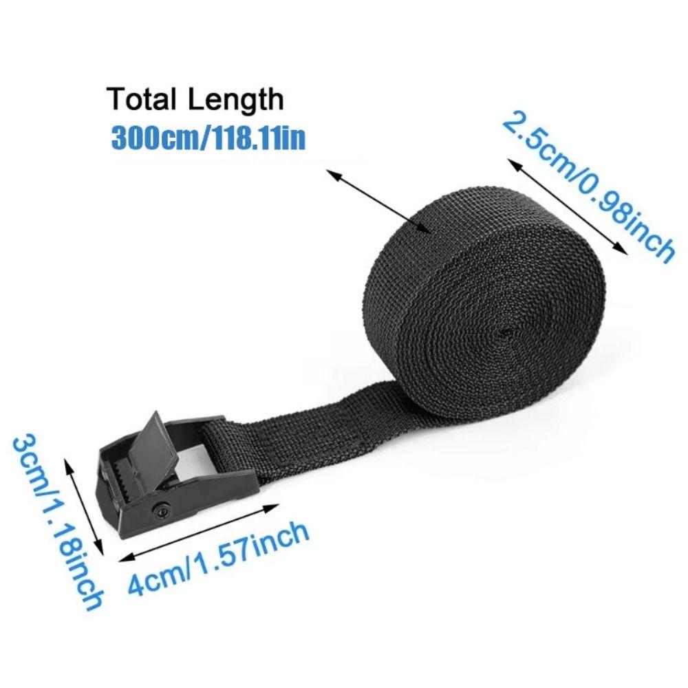 2pcs with Metal Buckle Cargo Lashing Belt 3 Meters Luggage Bag Fixed Strap  Tightening Device