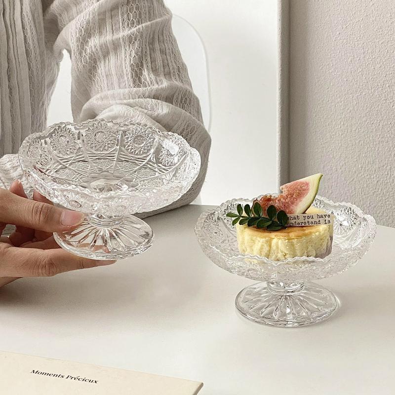 Europeisk Lett Luksus Krystallglass Kakestativ Fruktfat Snacksbrett Dessert Holder for Bryllup Høyfotet Cupcake Utstilling