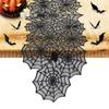 1PC Halloween Spider Web Black Lace Table Runner Kitchen Dining Table Decor Indoor Outdoor Party Spooky Holiday Home Decoration