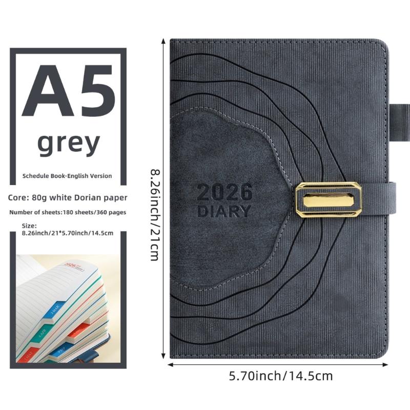 2026 Planner Organizers 365 Daily Pages Small Size PU Leather Cover Thick Linen Paper Suitable for Professional