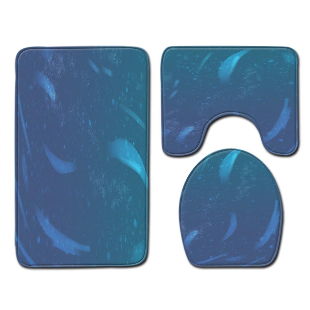 Gradual Change Pattern Toilet Floor Mat Three-Piece Bathroom Three-Piece Carpet Door Mat