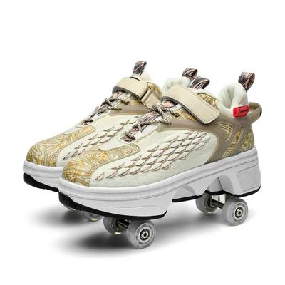 Unisex Retractable Aggressive Skates with Breathable Mesh and Transforming Wheels