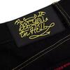 Unisex Streetwear Mens Womens Jeans Hip Hop Demon Devil Pattern Embroidered Trousers Harajuku Casual Straight Baggy Jeans Shorts