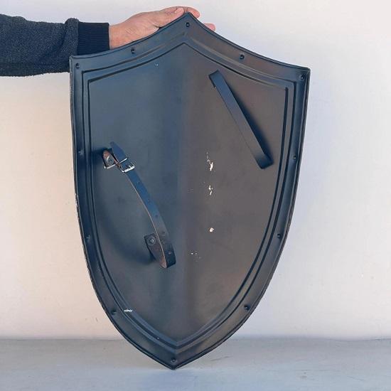 Medieval Etched Dragon Templar Shield Metal Shield Larp Cosplay  Display Shield Halloween Costume