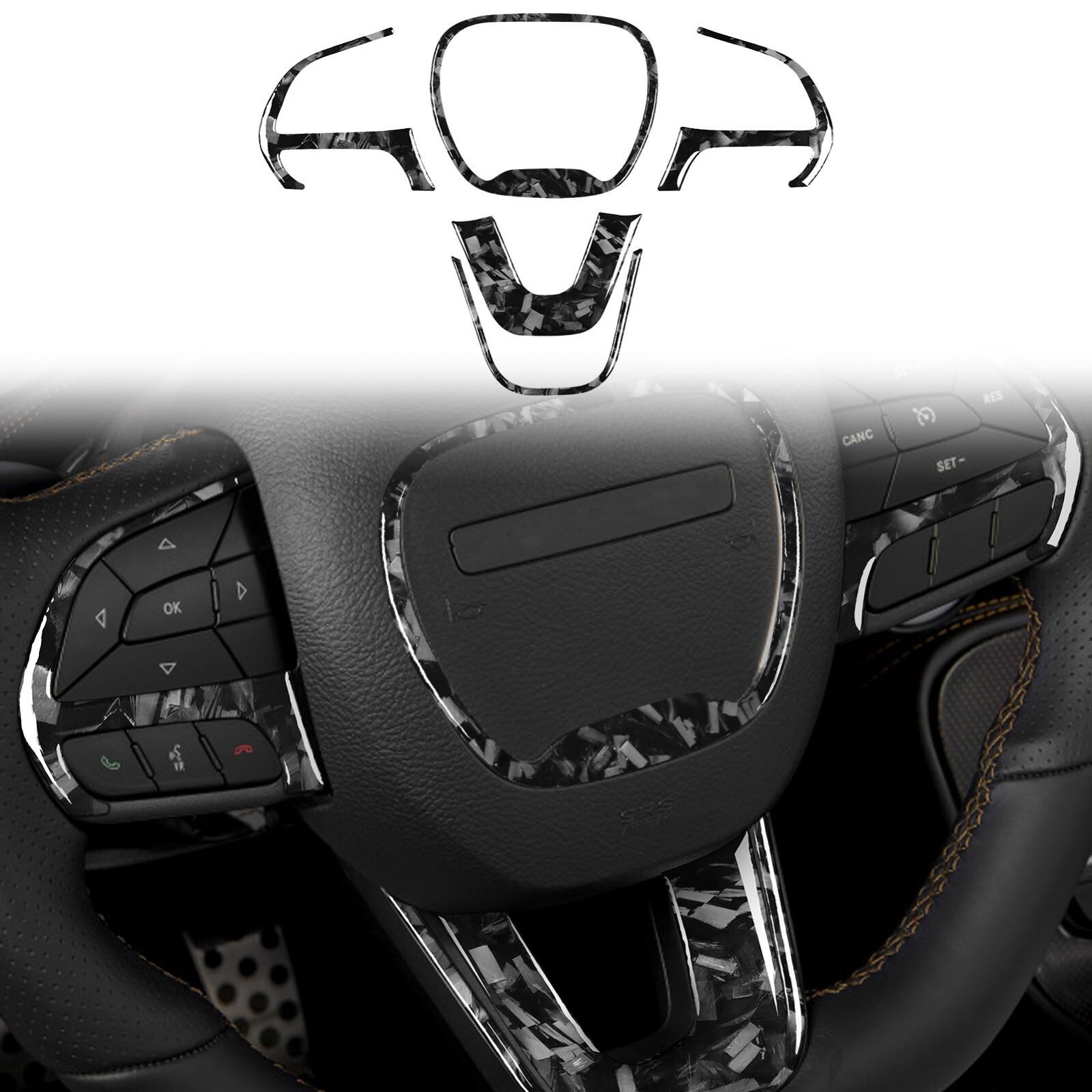 5Pcs Forged Carbon Fiber Steering Wheel Panel Cover For Challenger 2015-