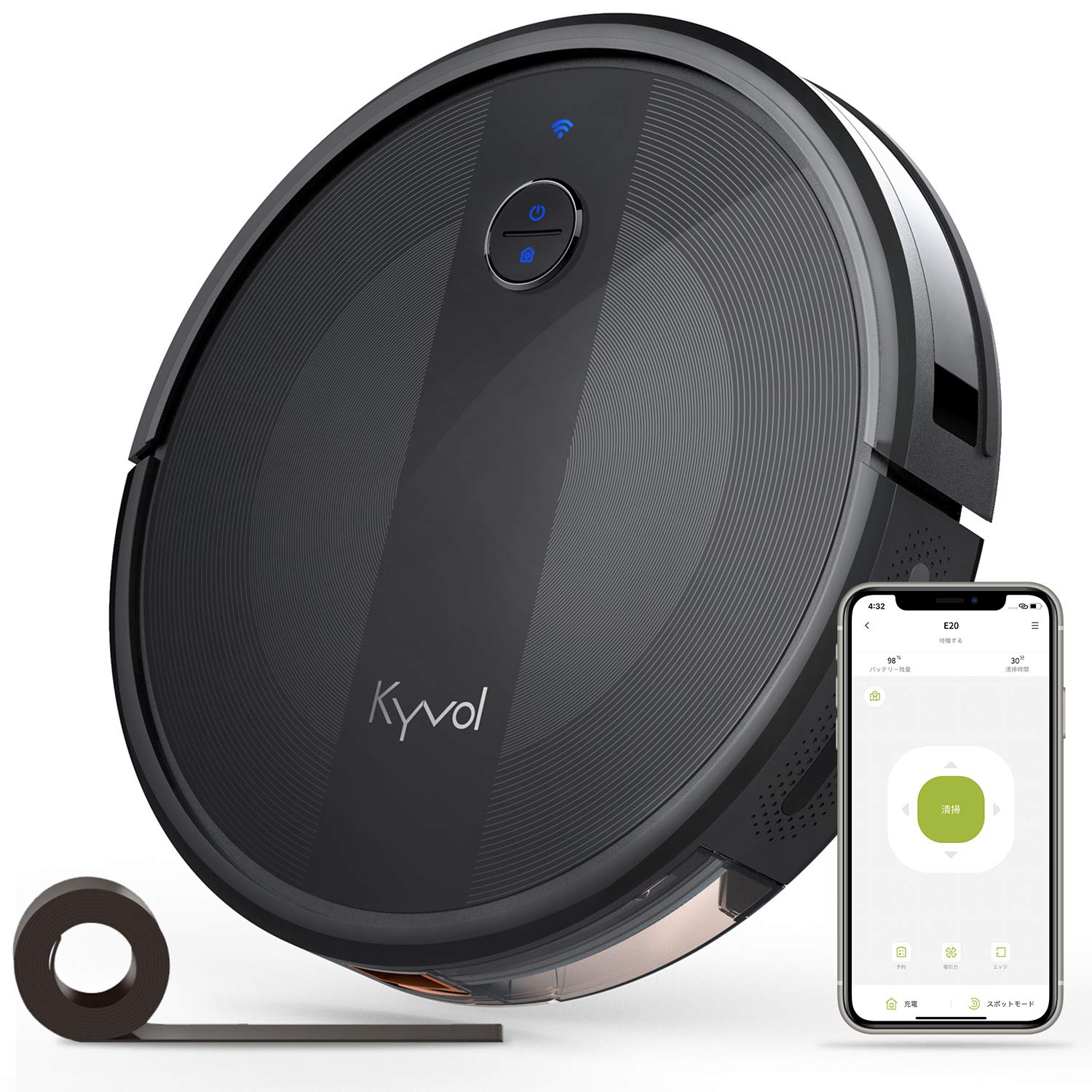 

Keybol E20 Robot Vacuum Strong 7cm Automatic Alexa Drop Collision 150 Minutes Continuous Timer Smart Cleaning Boundary Black Cleaner, 2500Pa, Suction,