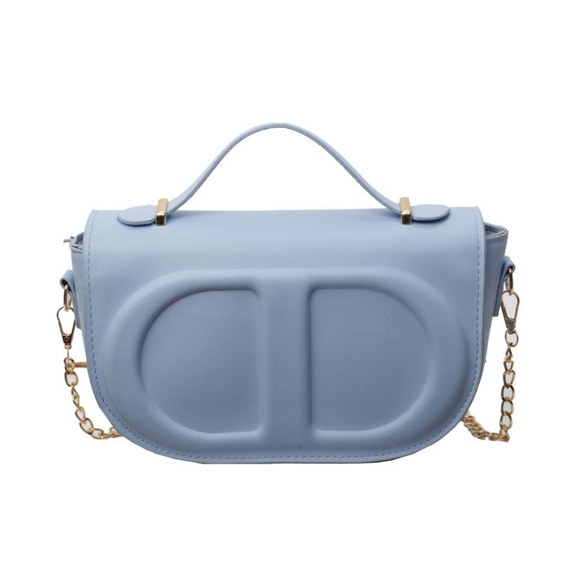 

Жіноча сумка через плече літо 2024 нова фактурна сумка через плече ніша універсальна ретро маленька квадратна сумка на ланцюжку синій