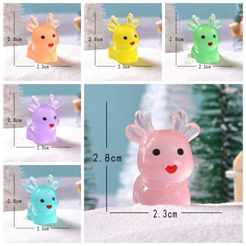 20pcs Resin Crafts Elk Miniature Figurines Cartoon Small Deer Statue Christmas Gift