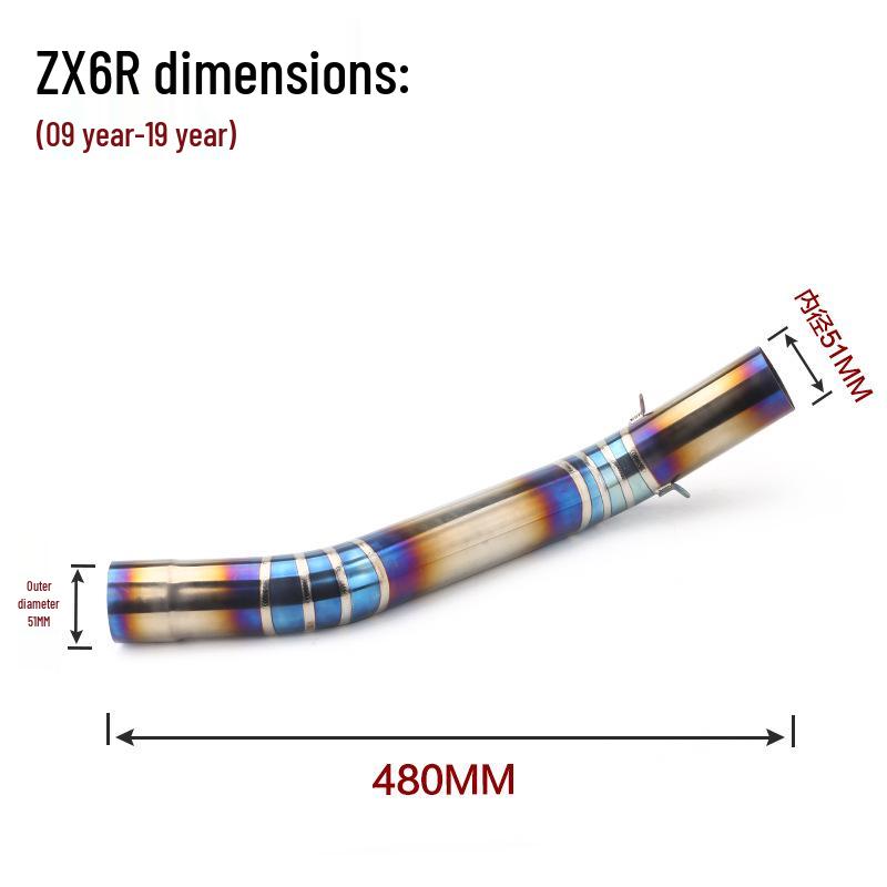 ZX6R/ZX10R Titanium Alloy Mid-Pipe Connector for Non-Destructive Motorcycle Modification