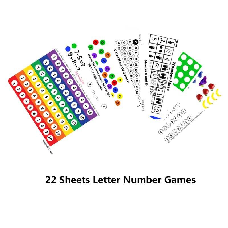 Montessori Learning Toys Magnetic Stick Wand Set With Transparent Color Counting Chips With Metal Loop