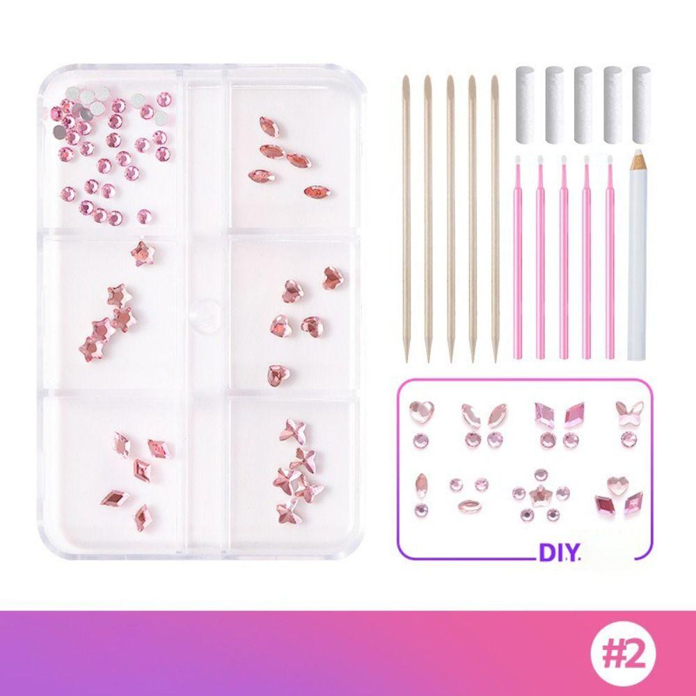 Dental Tooth Gems Diamond Dental Jewelry Crystal Diamond Ornament DIY Tools with Self-adhesive Box Denture Acrylic
