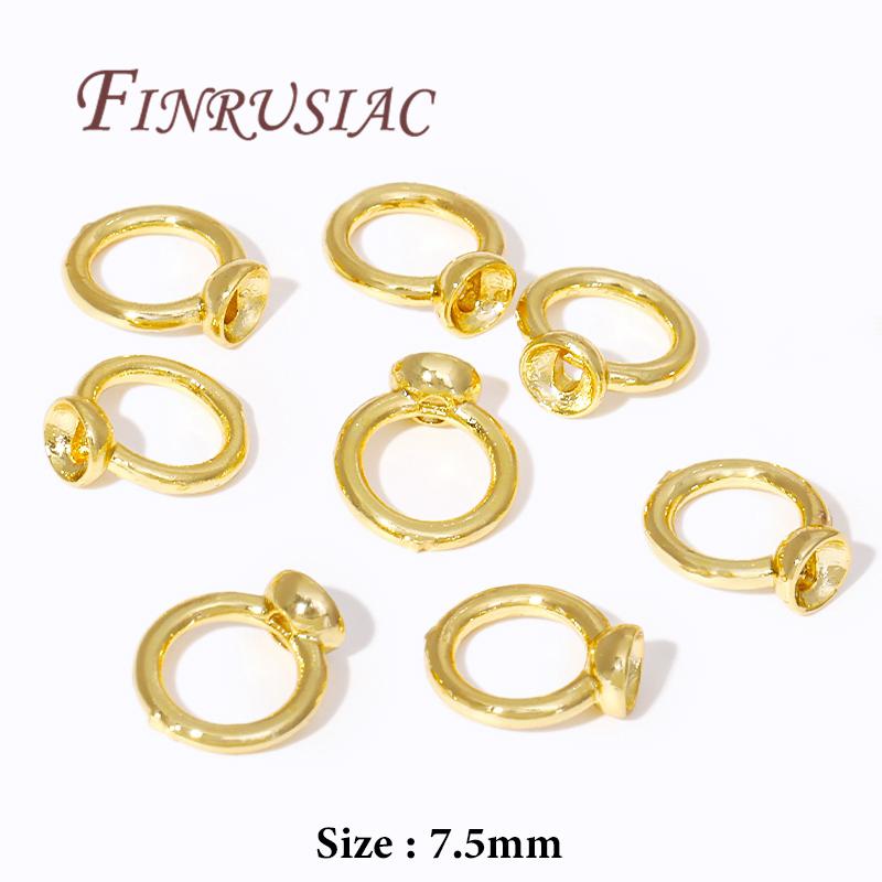 Crimp Beads For Jewelry 18K Gold Plated Crimps Cover Findings For DIY Bracelets Accessories Bead Tip Ball Chain Connectors