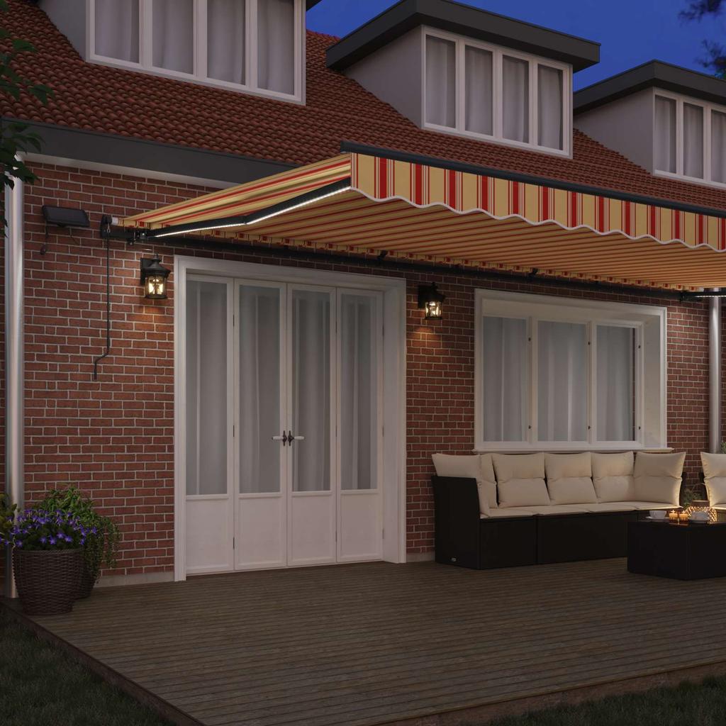 Retractable Awning Yellow and Orange 600 X 300 Cm