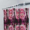 Luxurious Pink Rose Bath Shower Curtain Set 3D Printed Floral Decor for Bathroom, Waterproof Fabric Perfect Gift (Set of 6 Panel