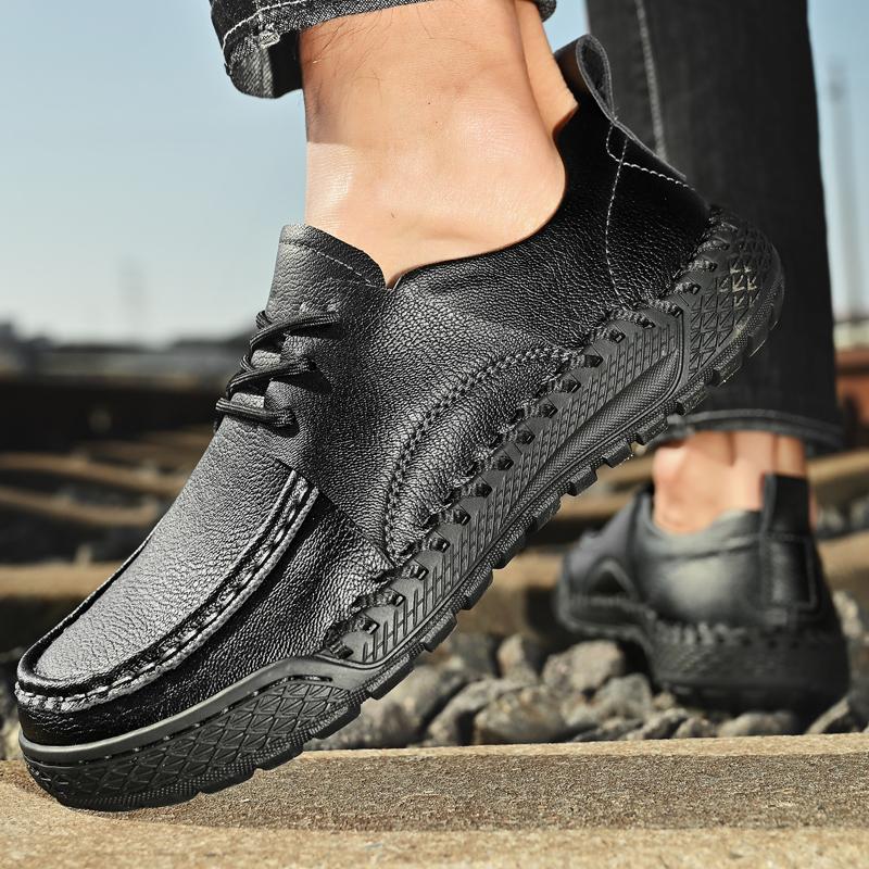 Fashion Brand Mens Casual Leather Oxford Shoes Business Party Office Leather Shoes Soft Sole Comfy Antiskid Outdoor Daily Sneakers Shoes