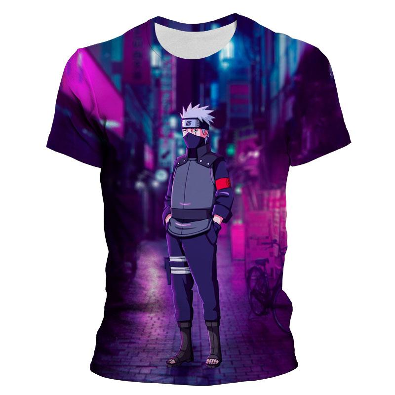 Ny mote T-skjorte for menn Naruto Kakashi Cartoon Anime Barn T-skjorter Sommer Kortermede Kvinner Oversized klær Topper