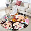 Demon Slayer Round Area Rug,Carpet Rug for Living Room Bedroom Sofa Playroom Decor,Non-slip Floor Mat