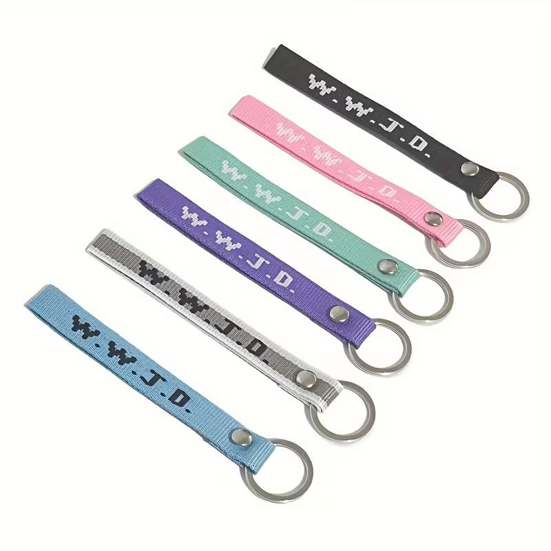 

6 pieces WWJD Letter pendant with flowers keychain women s fashionable pendant men s backpack 6pcs різнокольоровий