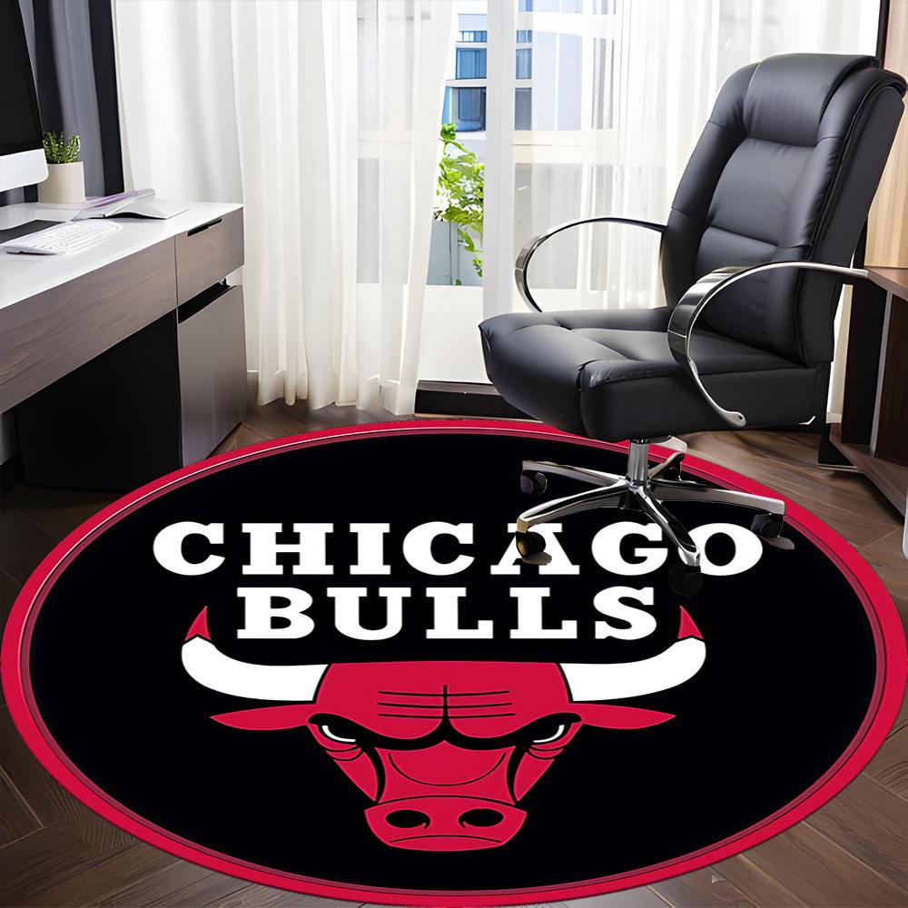1 szt. Dywanik pod krzesło Chicago Bulls do biura, antypoślizgowy, miękki i trwały dywanik biurowy, idealny do biura yy250925257