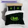 Set Biancheria da Letto 3 Pezzi Stampato FC VfL Wolfsburg Traspirante Copripiumino con Federe Biancheria da Letto Decorativa per Camera da Letto Casa