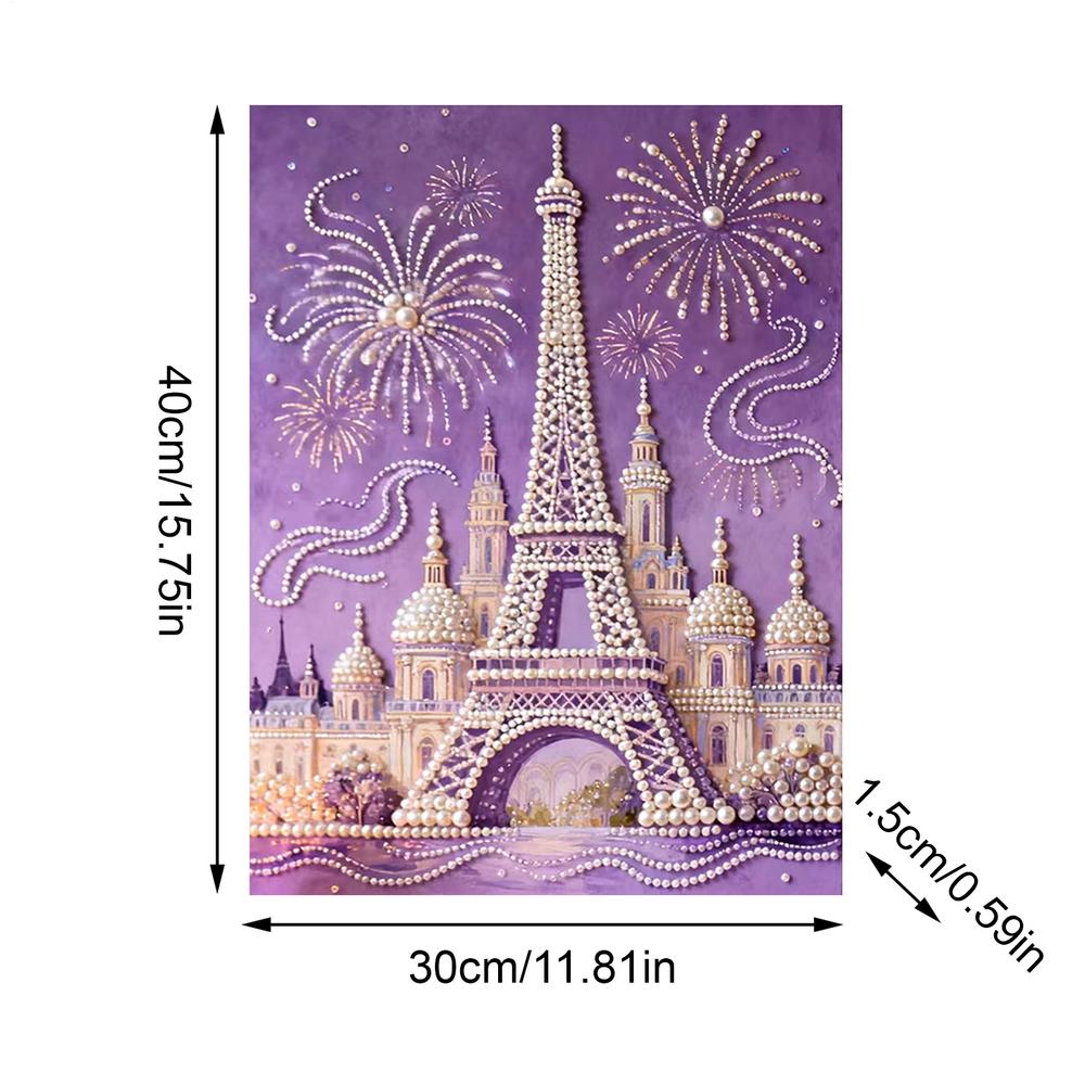 

DIY Beaded Art Kit 3D Pearl Painting Iron Tower Sunflower Theme Crafts Handmade 3D Wall Decor Beaded Pearl Painting Art Kit