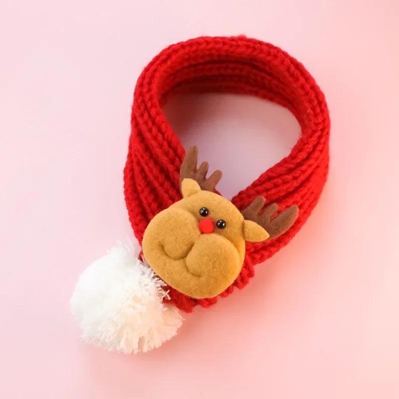 

Pet Knitted Christmas Scarf Teddy Maltese Scarf Cat Dog Cute Knitted Scarf Pet Supplies Warm Puppy Dog Pet Supplies S