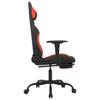 Gaming Chair with Massage Function and Footrest Black and Red Fabric