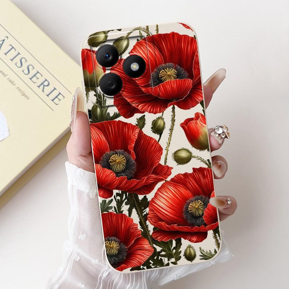 For Realme C61 RMX3939 RMX3930 C63 RMX3939 Case For Realme C63 Cover Luxury Fashion Flower Kawaii Girl Cute Cat Shockproof Shell