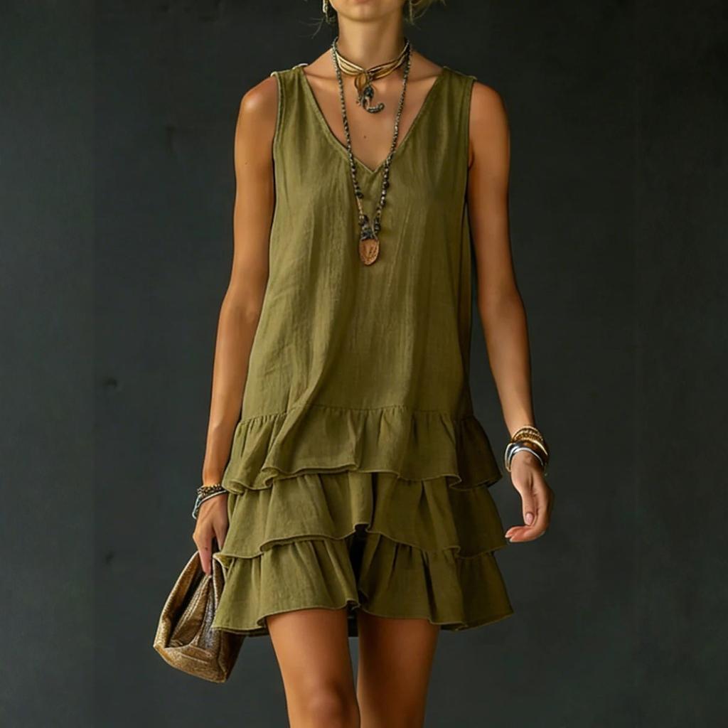 Women's Striped Shirt Dress Short Sleeve Button Front Casual Loose Fit Dress