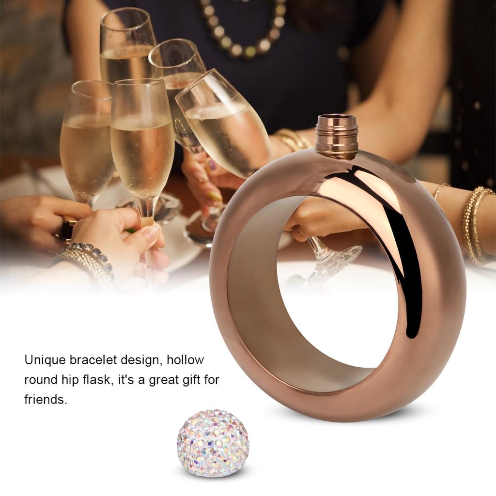 Stainless Steel WineCelsiusAlcohol Jug Bracelet Wrist Hip Flask Funnel Gift for Dance Birthday Party   Bar